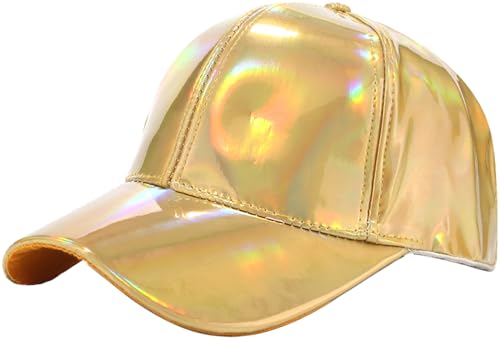 Malaxlx Gold Baseball Cap Damen Herren Kappe Verstellbar Baseballkappe Draußen Sun Mützen Visoren Athletic Baseball Fitted Cap Trucker Cap