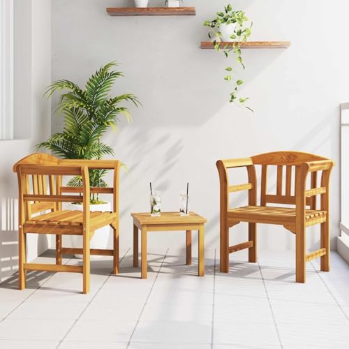 Homgoday Akazienholz-Gartenm?Bel Set | Elegantes Design & Stabilit?t | Natur | 45 x 45 x 38 cm | Für gro?e Terrassen & Patios 3416312