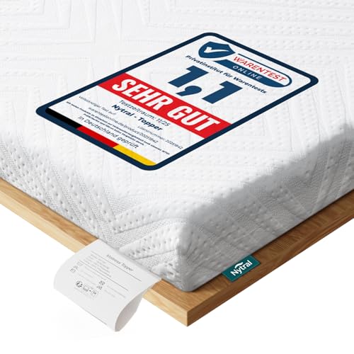 Topper 180x200cm H3 & H4, 9 cm Höhe Schlafsofa Bett Gelschaum, Öko-TEX Zertifiziert, Atmungsaktiv & Waschbar, Matratzentopper für Boxspringbett, Wohnwagen & Schlafsofa