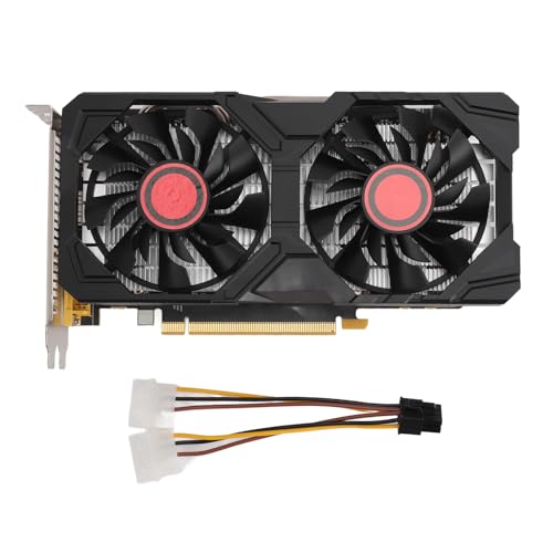 Yanmis GTX 1060-Grafikkarte, 192 Bit GDDR5 1380/7000 MHz, PCI Express 2.0-Gaming-GPU-Grafikkarte, Dual-Lüfter für Büro- und PC-Gaming