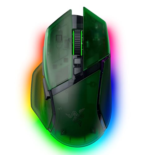 Razer Basilisk V3 Pro 35K Phantom Green Edition - Anpassbare kabellose ergonomische RGB-Gaming-Maus - optischer 35K DPI Sensor (4-Wege-Scrollrad, 13 anpassbare Tasten) Phantom Green