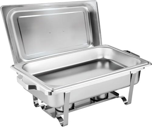 Morleos Speisewärmer Chafing-Dish 1X 1/1 GN 65 mm aus Edelstahl Warmhaltebehälter Essen Wärmebehälter für Speisen Buffetwärmer Event Catering-Zubehör Buffet