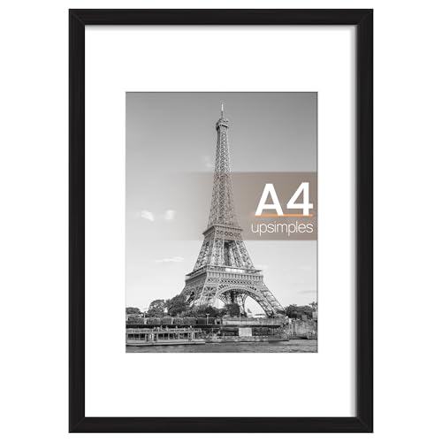 upsimples Bilderrahmen A4, Bilderrahmen Kinderzeichnungen A4，Leichter & dünner Rahmen Schwarz für Fotos, Bilder, Poster