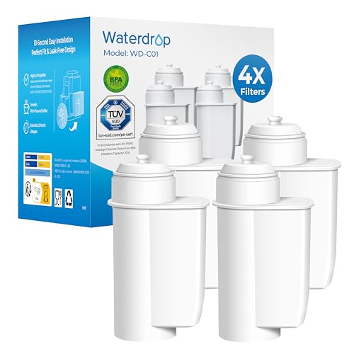 Waterdrop Ersatzwasserfilter für Siemens® EQ Series, EQ5, EQ6, EQ7, EQ9, EQ500, Bosch® TCZ7003, TCZ7033, für Brita® Intenza 575491, TÜV SÜD Zertifiziert, Pack of 4