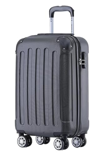 BEIBYE Hartschalen-Koffer Trolley Rollkoffer Reisekoffer Handgepäck 4 Rollen (M-L-XL-Set) (Schwarz, M)