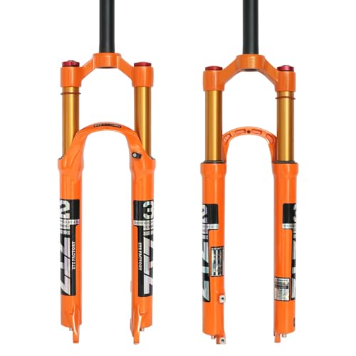 26/27.5/29 Zoll MTB Luftgabel, 120mm Federweg Fahrrad-Federgabel 28.6mm (1-1/8inch) 220mm Gewindefreier gerader Gabelschaft 9x100mm QR für XC/AM-Mountainbikes (29 inch)