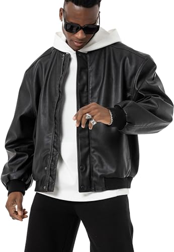 Redbridge Lederjacke im Bomberjackenstil Kunstleder Oversized Schwarz L