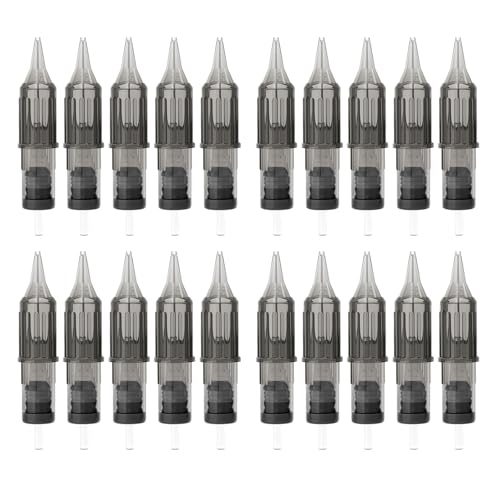 TATELF 20 Pcs Tattoo Cartridges Nadeln Einweg Professionelle Patronen 1209RL Standard Round Liner für Tattoo Zubehör Cartridge Machine Pens