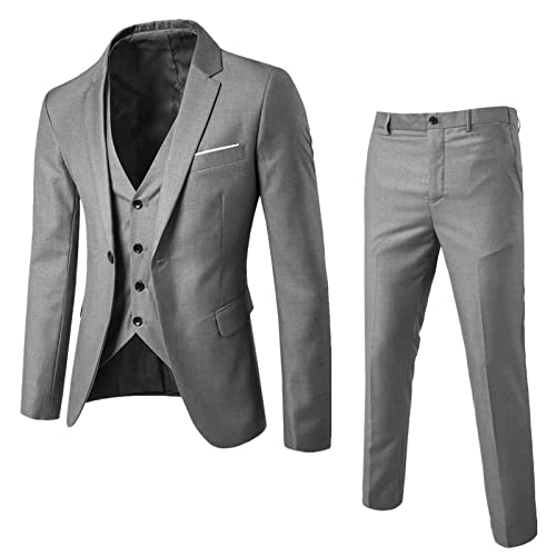 Generisch Herren Anzug 3 Teilig Slim Fit Herrenanzug Sakko Weste Hose Hochzeit Anzughose Weste Business Hochzeitanzug für Männer
