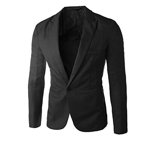 Sakko Herren Sportlich, Blazer Herren Schwarz Business, Modern Anzugjacke mit Eine Knöpfe Klassische Smokingjacken Ungefüttert Freizeit Jacke Komfort Elegant Formelle Herrenjacken für Hochzeit