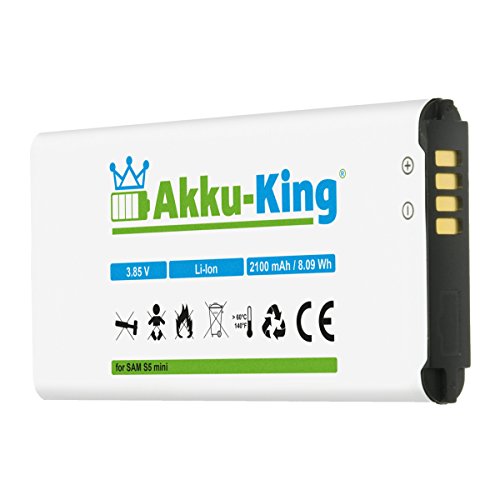 Akku-King Akku kompatibel mit Samsung EG-BG800BBE - Li-Ion 2100mAh - für Galaxy S5 Mini, DuoS SM-G800F, S5 Dx SM-G800H, SM-G800Y