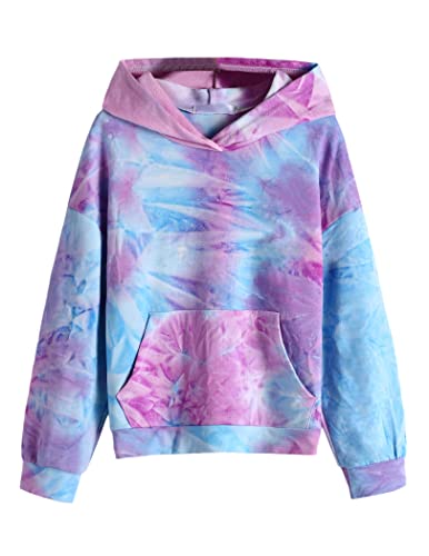 Arshiner Mädchen Hoodie Batik Kinder Pullover Freizeit Mode Sweatshirt mit Kapuze Herbst Winter Langarm Kapuzenpullover für Mädchen 9-10 Jahre 140