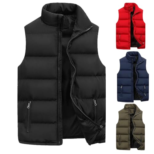 Generisch Steppweste Herren Leicht Winter - Weste Outdoor Daunenweste Sport mit Stehkragen und Ärmellose Sportweste Übergangsjacke für Männer Laufen Golf Wandern Reiten