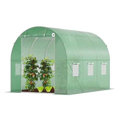 VOUNOT® Gewächshaus Foliengewächshaus Winterfest Tomatenhaus Folientunnel, 3x2x2m 6m²