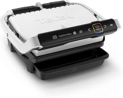 Tefal Optigrill GC750D Elite Elektrogrill | für den Innen- und Außenbereich | automatischer Grillsensor | Intuitive Anleitung | Schnellversiegelung | 12 automatische Programme | 2000 W