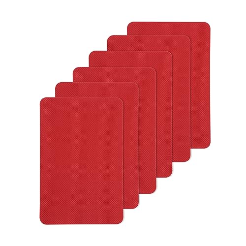 6St Selbstklebende Sohlenschutz, 15x10cm Silikon anti Rutsch Sohle Pads Sohlen Pads, High Heel Außensohle, Rutschfeste Sohlen für Christian Louboutin Pumps (Rot)