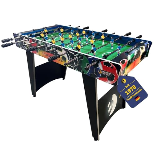 BEST SPORTING Tischkicker Kinder & Erwachsene | Kickertisch Spiele, Tischfussball & Fußball Spielzeug – inklusive 2 Kickerbälle, höhenverstellbare Füße, Antirutsch-Griffe, Atomic-Soccer Design