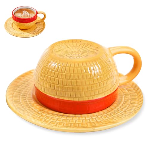 Violetfox Anime Tasse, Luffy Anime Keramik Kaffeetasse, Kreativ Cartoon Tassen, Tee Milch Tasse Geschenk für Weihnachten Geburtstag Jubiläum
