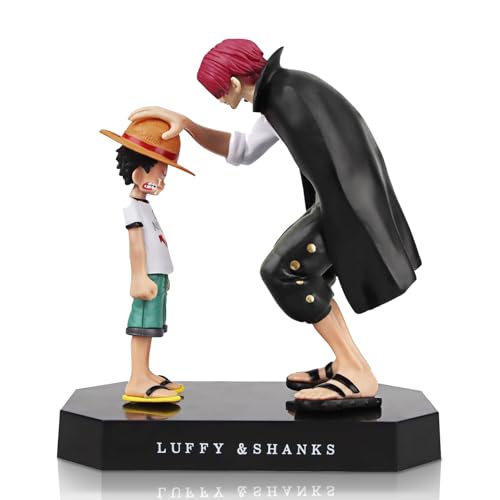 Huanmin One Piece PVC Luffy & Shankers Anime-Figur, Ornament Mit Shanks, Themen-Modell, Deko Sammlerstück, Desktop Dekoration Figurine