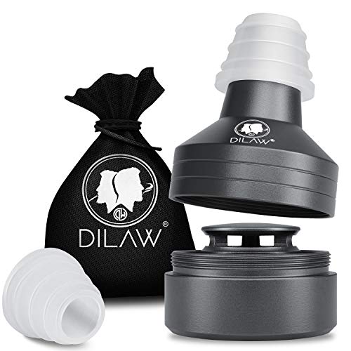 DILAW® Shisha ECO Molassefänger mit Gewinde - Universal aus Aluminium mit Adapter, Vorkühler-Aufsatz passt Universell für alle Shishas, 18er Schliff Einfach auf den Kopfadapter stecken, Grau