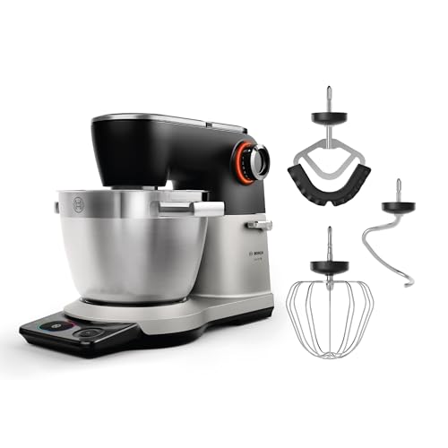 Bosch Küchenmaschine Serie 8, NEU, 9 Automatikprogramme, Waage, Timer, 7 Stufen, 6l Edelstahl-Schüssel, Knethaken, Rührbesen, Silikonbesen, spülmaschinenfest, 1.800 W, MUMS8ZS00