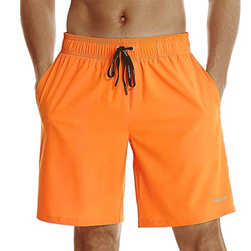 HOdo Badeshorts Herren Badehose Männer Sporthose Schwimmhose kurz Swim Trunks,Orange,XXL