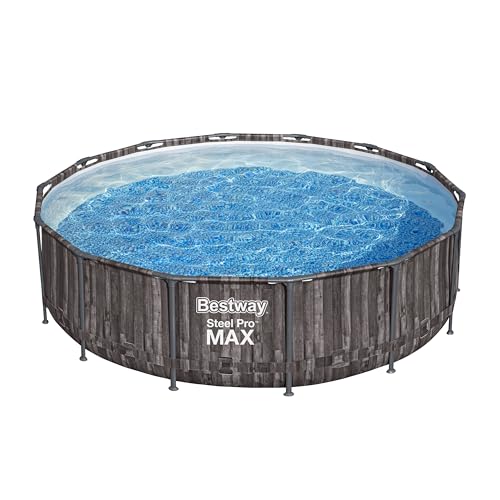 Bestway® Steel Pro MAX™ Ersatz Frame Pool ohne Zubehör Ø 427 x 107 cm, Holz-Optik (Mooreiche), rund