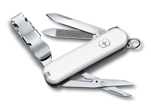 Victorinox Schweizer Taschenmesser, Nail Clip 580, Multitool, Maniküre, Pediküre, 8 Funktionen, Kleine Klinge, Nagelfeile, Weiss