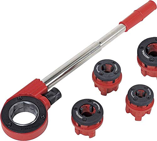 ROTHENBERGER Industrial Super Cut - 7 teiliger Gewindeschneidkluppensatz - Inkl. 4 Schneidköpfen mit 4 Schneidköpfen, 070669E