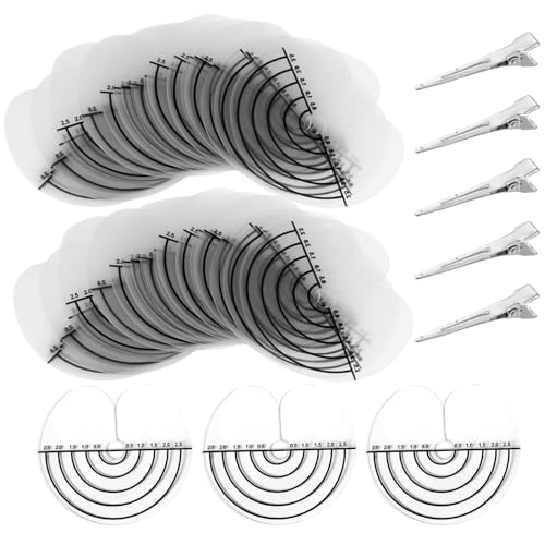 100 Stück Füge 5 Clips Hinzu Haarverlängerung Schablone Runde Abstandsschablone Mit Skala Abteilen Haarverlängerung Zum Anbringen Für U-Tip Keratin Bondings Extension