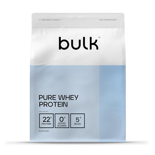 Bulk Pure Whey Protein Pulver | Schokolade | 22g Protein & 5g BCAAs pro Portion | Whey Konzentrat Shake | Wenig Zucker | Unterstützt Muskelaufbau & Regeneration | Leicht mischbar | Vegetarisch | 1kg