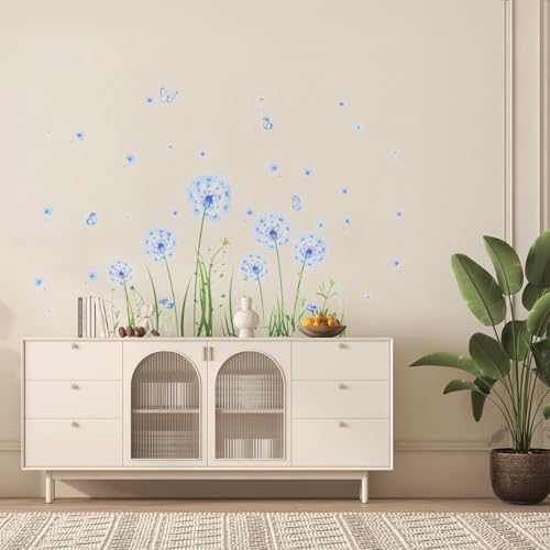 Wandtattoo Pusteblume, Löwenzahn Wandsticker, Pusteblume Wandtattoo Blumen Wandaufkleber Wandtatto Blumen Wandaufkleber Schlafzimmer für Bad Flur Fenster Tür