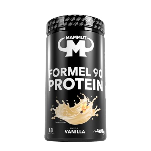 Mammut Nutrition Formel 90 Proteinpulver Vanille – 460g – 4-Komponenten Whey Protein Pulver mit Sojaproteinisolat, Milchprotein, Eiprotein & Vitamin B6