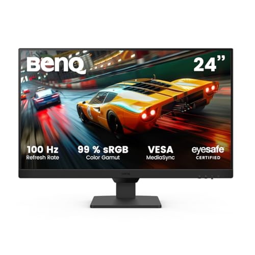 BenQ GW2490E 24 Zoll Gaming Monitor, 100Hz, 1920x1080p, IPS, Eye-Care, integrierte Lautsprecher, Wandhalterung, Thin Bezel, Smarte Helligkeitsanpassung, HDMI, DisplayPort