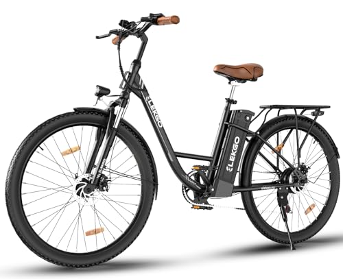 ELEKGO E-Bike 28-Zoll-Elektrofahrrad, 7-Gang-Damenfahrrad, E Bike für die Stadt, LCD-Display, mit Vorderradgabel-Federung, City Ebike für Herren und Damen