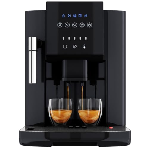 ProfiCook® Kaffeevollautomat mit Milchaufschäumdüse für Cappuccino | Kegelmahlwerk | mit Vorwärmfunktion für Tassen | italienische Profi-Pumpe | Touch-Display | Kaffeemaschine | PC KAV 1281