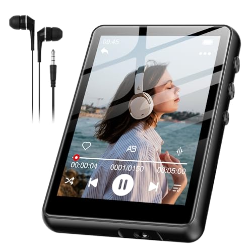 SWOFY 64GB MP3 Player Bluetooth 5.3 HiFi Music Player, 2.4-Zoll Touchscreen MP3 Player mit Lautsprecher Recorder, FM Radio, Unterstützung für bis zu 128GB Erweiterung(Schwarz)