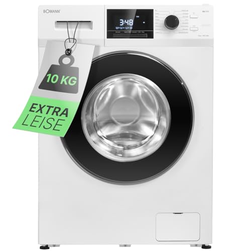 Bomann® Waschmaschine 10kg | max. 1400 U/min | 16 Programme | Bürstenloser DC-Motor: effizient, leise und langlebig | Endzeitvorwahl | Zulaufschlauch-Sicherheitssystem | Washing Machine | WA 7111