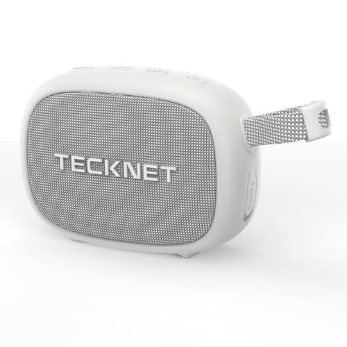 TECKNET Tragbarer Mini Bluetooth Lautsprecher mit IP67 Wasserschutz & Staubdichtheit, 30h Akkulaufzeit, Dualen Bass-Treibern und TWS Paarung - Ideal für Dusche, Outdoor, Reisen & Wandern
