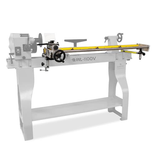 BAMATO Drechselmaschine WL-1100V Drehbank Drehtischmaschine | Leistung 750W | 500-2000 min-1 stufenlos variabel | Werkstücke bis 1100mm | 4-Zackmitnehmer (Kopiereinrichtung WL1100 CD (ohne WL-1100V))