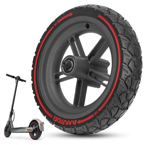 Amitor 8,5 Zoll Xiaomi Pro/Pro 2 Hinterrad Komplettrad mit Vollgummireifen 8.5x2.0 E Scooter Offroad, Robust & Zuverlässig, Pannensichere & Abriebfeste, Einfache Montage, (Radachse: ca. 78 mm), 1PCS