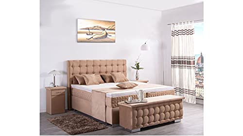 AUKONA Boxspringbett AVA 200x200cm, Farbe wählen und ändern, 7 Zonen Taschenfederkern-Matratze, H2 H3 H4, Komfortschaum-Topper, Lieferung und Aufbau kostenlos