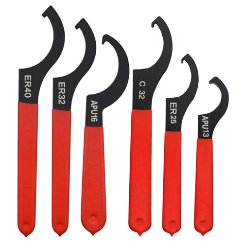 Gewinde SchlüSsel, 6 Stück Haken SchlüSsel Werkzeug,Hakenschlüssel mit Nase, Gewindefahrwerk Schraubenschlüssel Reparatur Entfernungswerkzeug