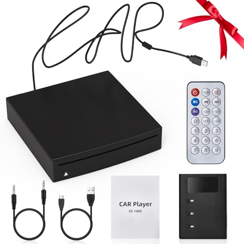 Lnopever CD Player Auto USB Anschluss,USB 2.0-Schnittstelle Autoradio CD/DVD Dish Box Player Externe Stereoanlage,Externes Laufwerk für Laptop, PC, Fernseher, kompatibel mit Android Autoradio