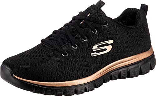 Skechers Damen Graceful Get Connected Sneaker,Schwarz Rose Gold, 41 EU