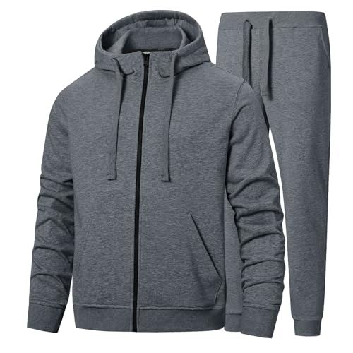 W JIANWANG Trainingsanzug Herren Hoodie Baumwolle Jogginganzug Herren Athletisch Komfortabel Tracksuit ATM-122-L