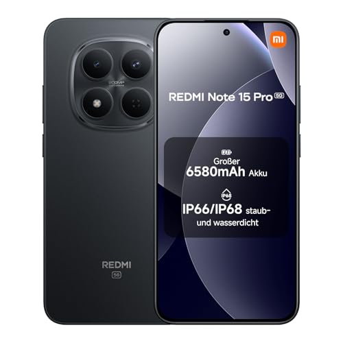XIAOMI Redmi Note 15 Pro 5G Smartphone (12+512 GB) – 6580-mAh-Akku, IP66/IP68 Staub- und Wasserschutz, Neue 200-MP-Kamera, 6,83