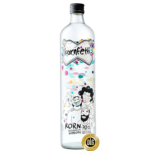 KORNFETTI KORN 32% vol. extrem milder Weizenkorn - Dein klarer Festival Schnaps aus Hamburg 700ml für Cocktails oder Shots | samtig weich | extra großer Malzanteil