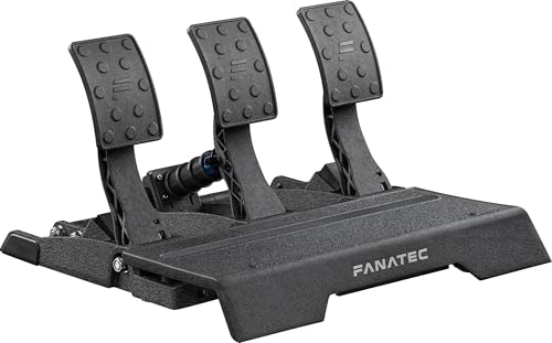 FANATEC CSL Elite Sim Racing Leistungsstarke Pedale v2 – 3-Pedal Set (Kupplung, Bremse, Gas), Plug-and-Play, Berührungslose Hall-Sensoren, RJ12/USB für PC, PS5, PS4, Xbox Series X|S, Xbox One