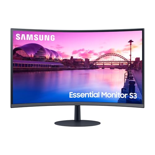 Samsung Curved S39C Essential Monitor S27C390EAU, 27 Zoll, VA-Panel, Full HD-Auflösung, Eco Saving Plus, integrierte Stereo Lautsprecher, 4 ms Reaktionszeit, Bildwiederholrate 75 Hz, Schwarz